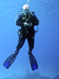 Paul Adler, in the water