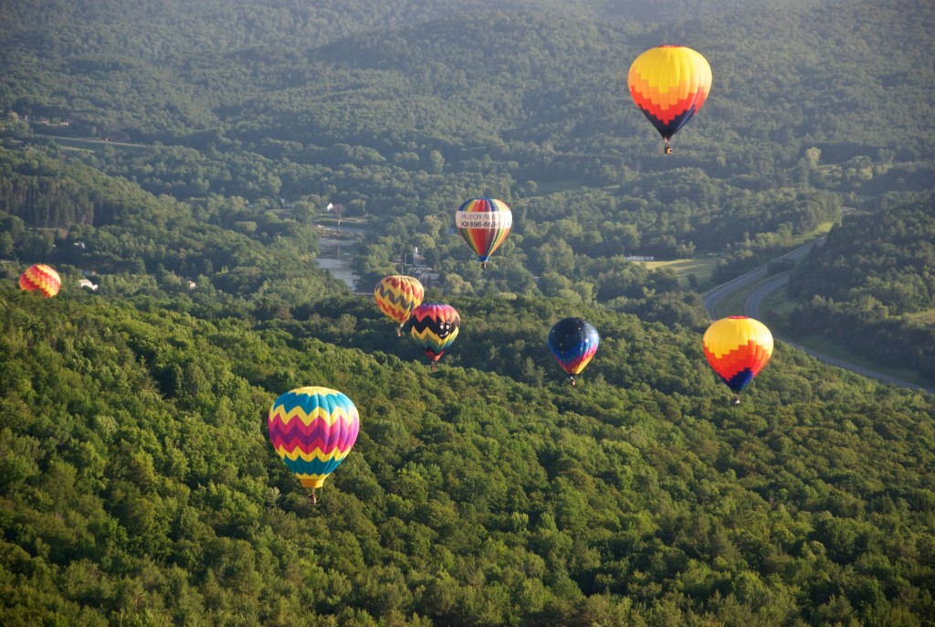 Balloons over the forest