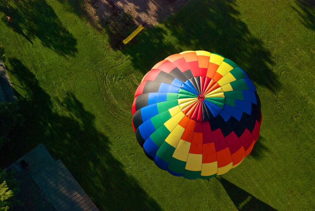 Above a balloon