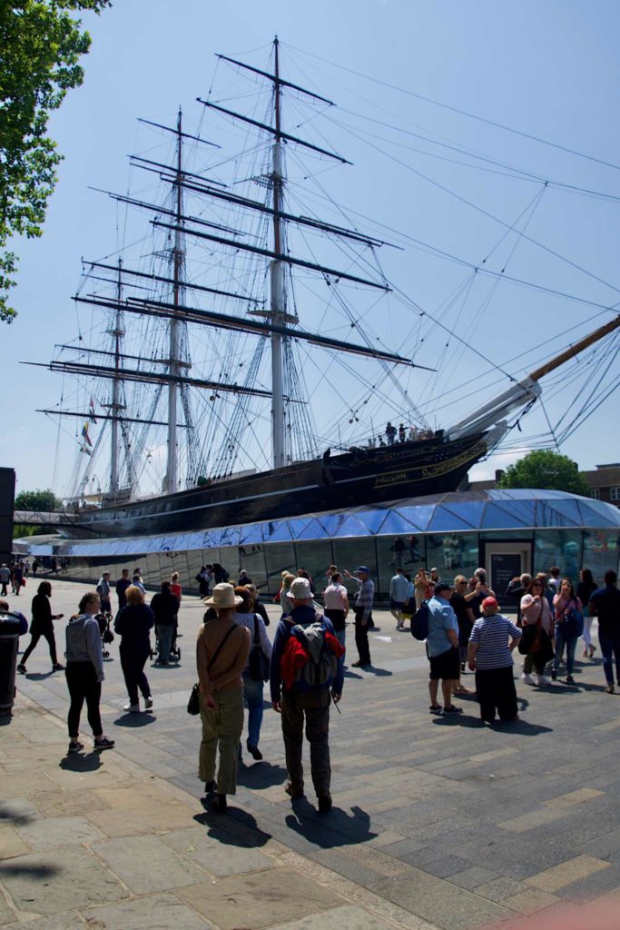 Cutty Sark, with the glass roof visible