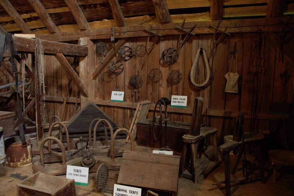 Farm tools upstairs in the barn