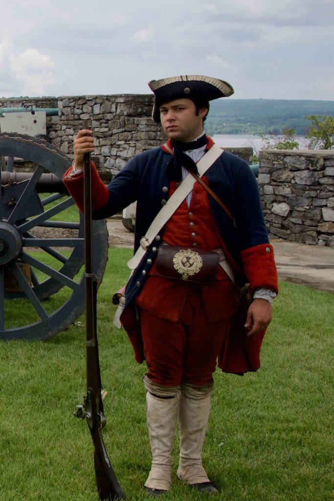 Reenactor dressed as French artillery man