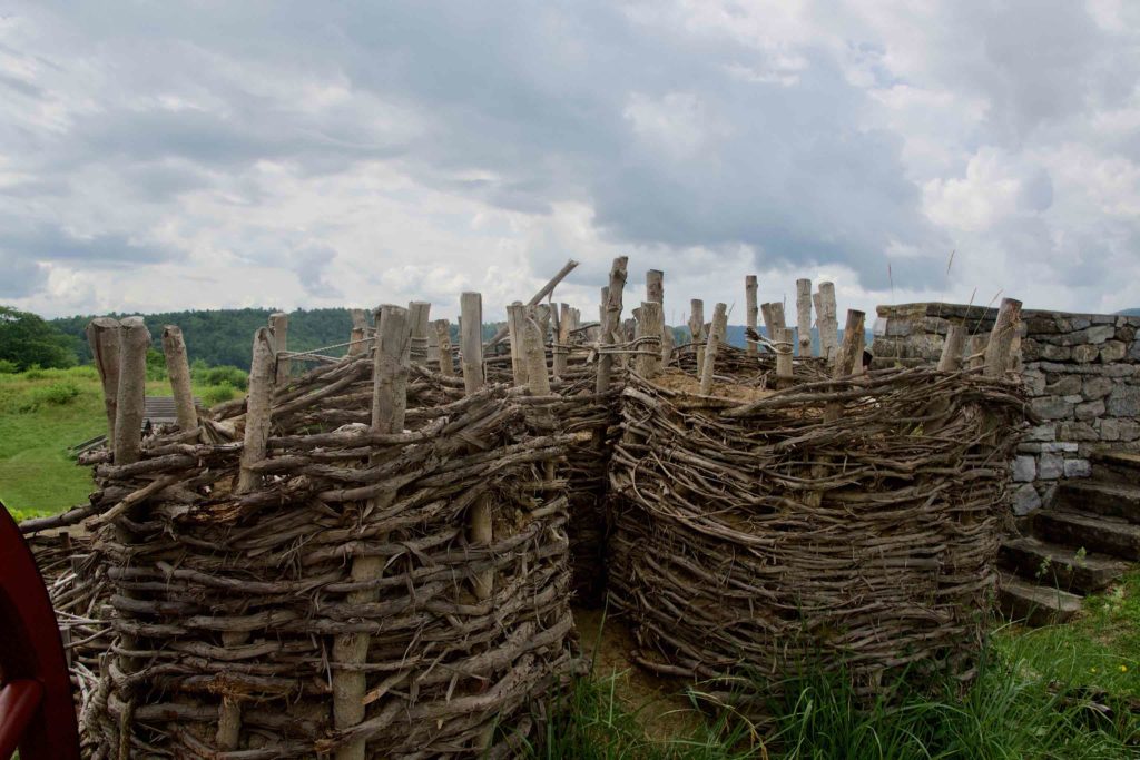 Woven wooden defensive wall