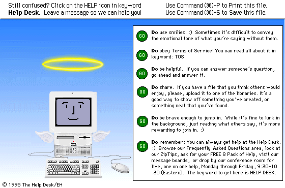 Diagram explaining good behavior with an angelic Mac