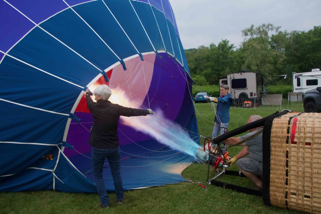 Filling the RE/MAX balloon with hot air