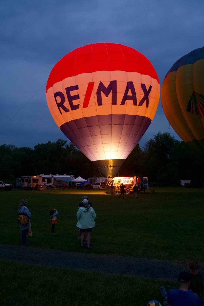 The RE/MAX balloon glowing