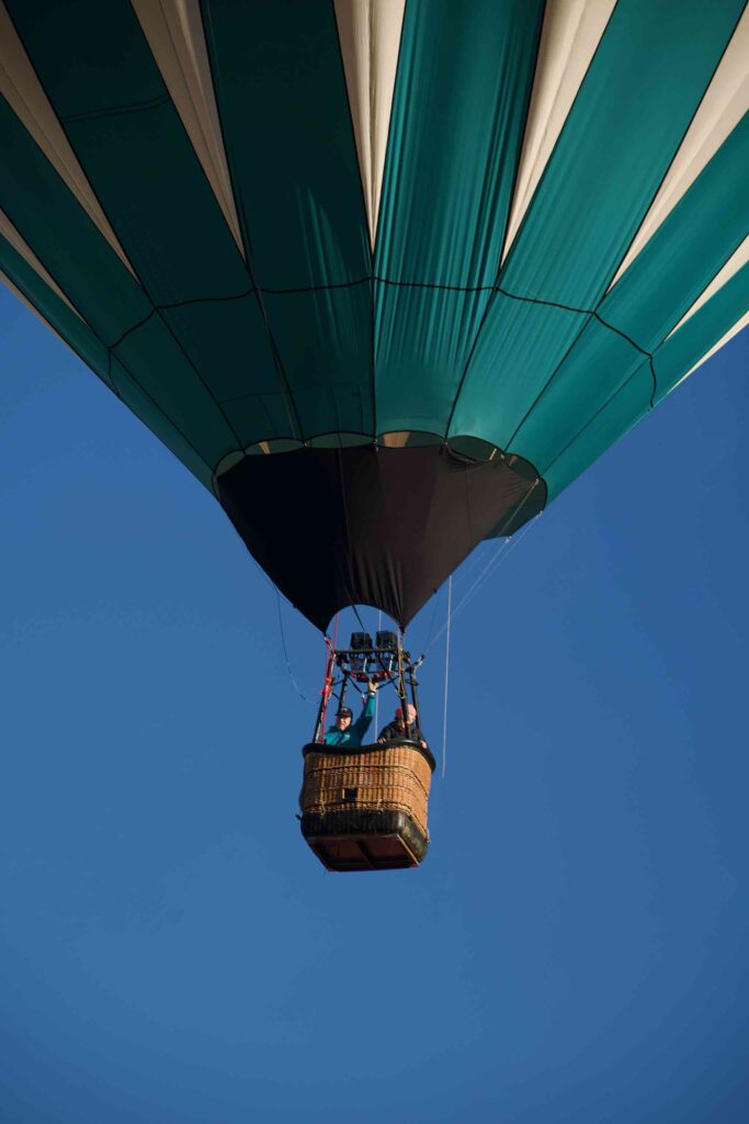 Passengers in the first balloon