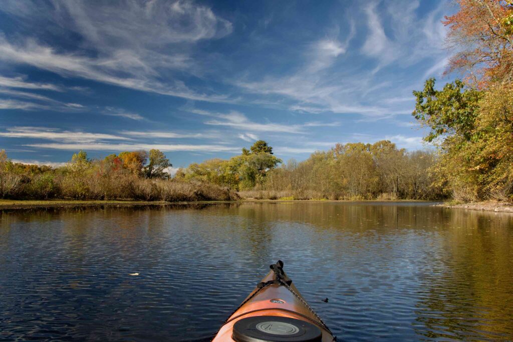 Cirrus clouds over Motley pond