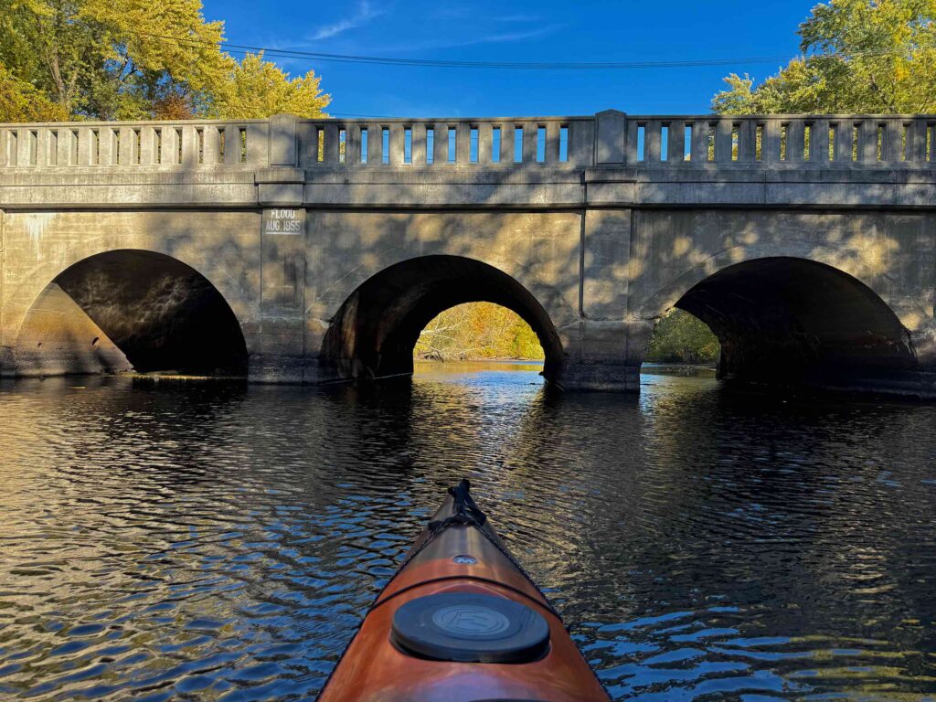 Today's destination, the Route 109 Bridge. Upstream, concrete side