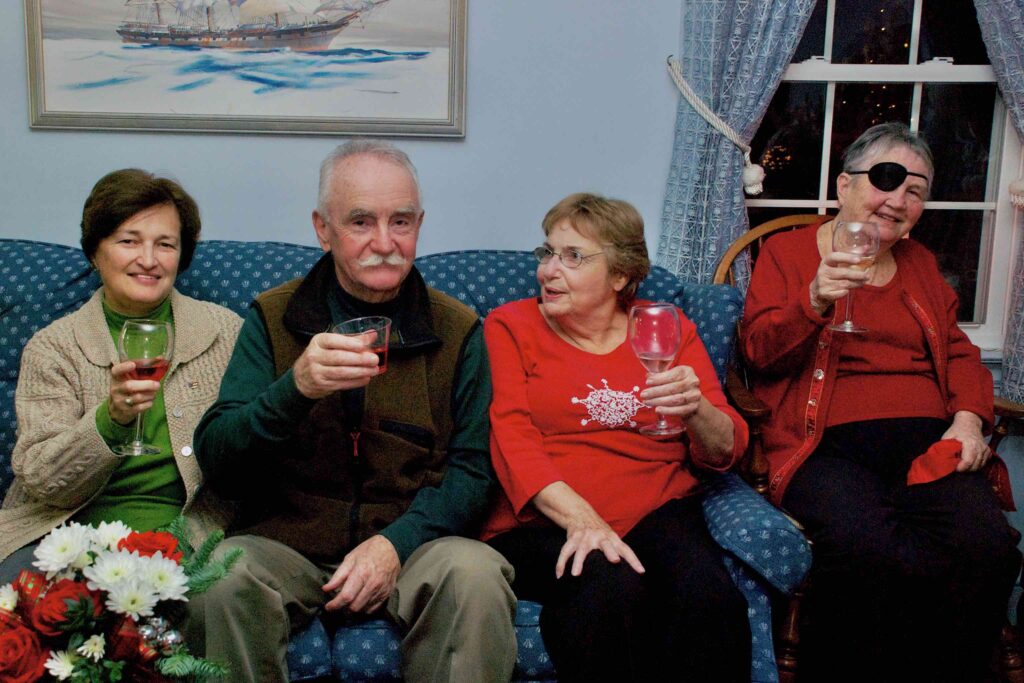 Susan, Tom, Mum and Anne at Christmas Eve