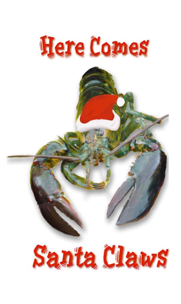 Lobster wearing a Santa Hat