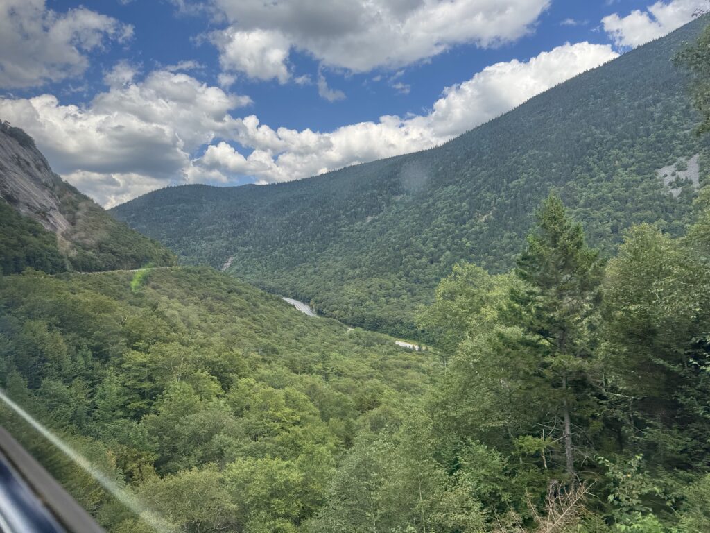 The tracks ahead, and below, Route 302