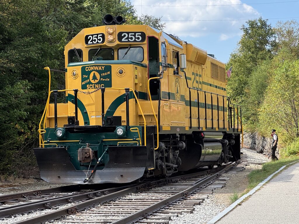 Locomotive switching to the opposite track