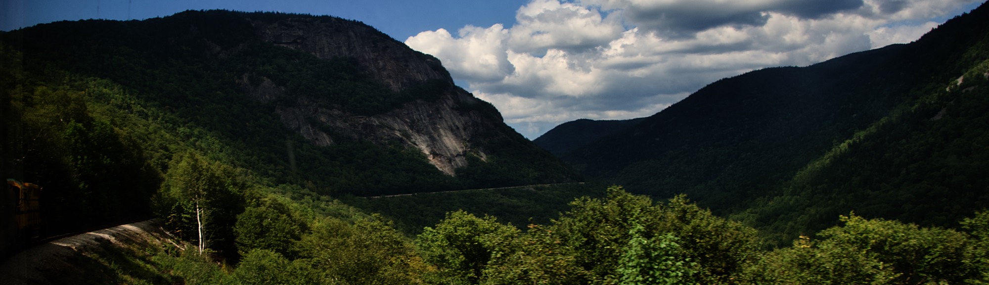 Curving tracks, high above the Notch