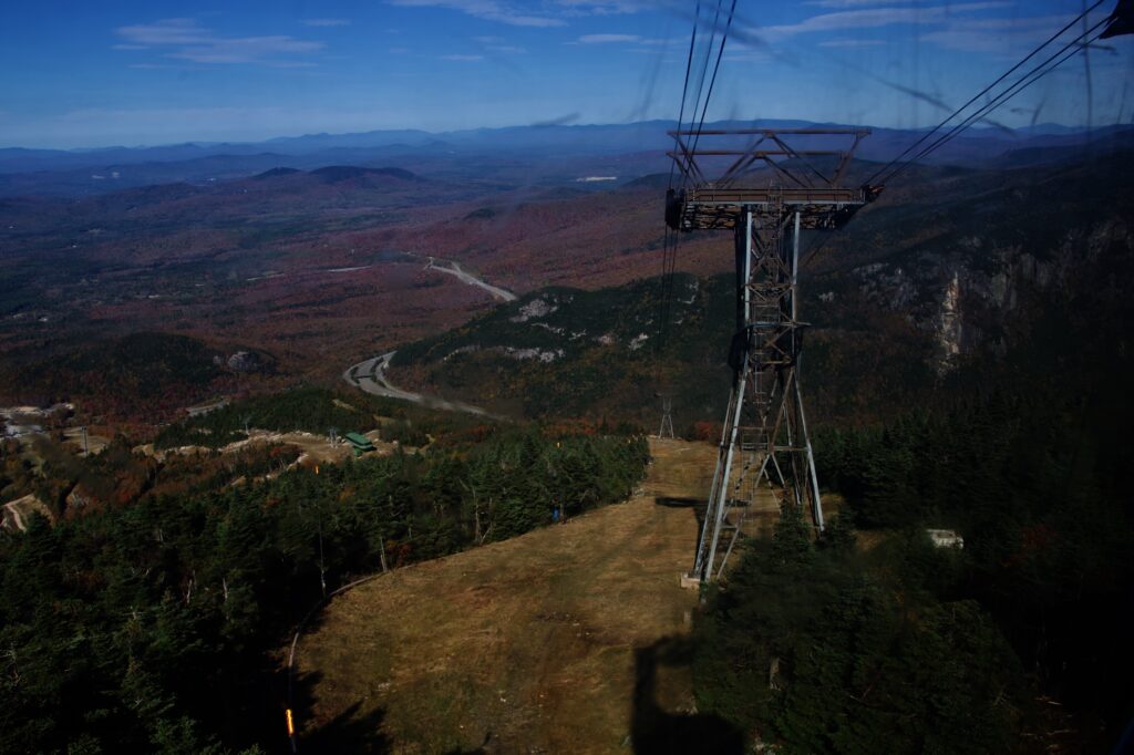 Tramway tower seen on the way down