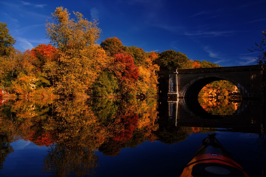 Fall Foliage by the Railroad Bridge
