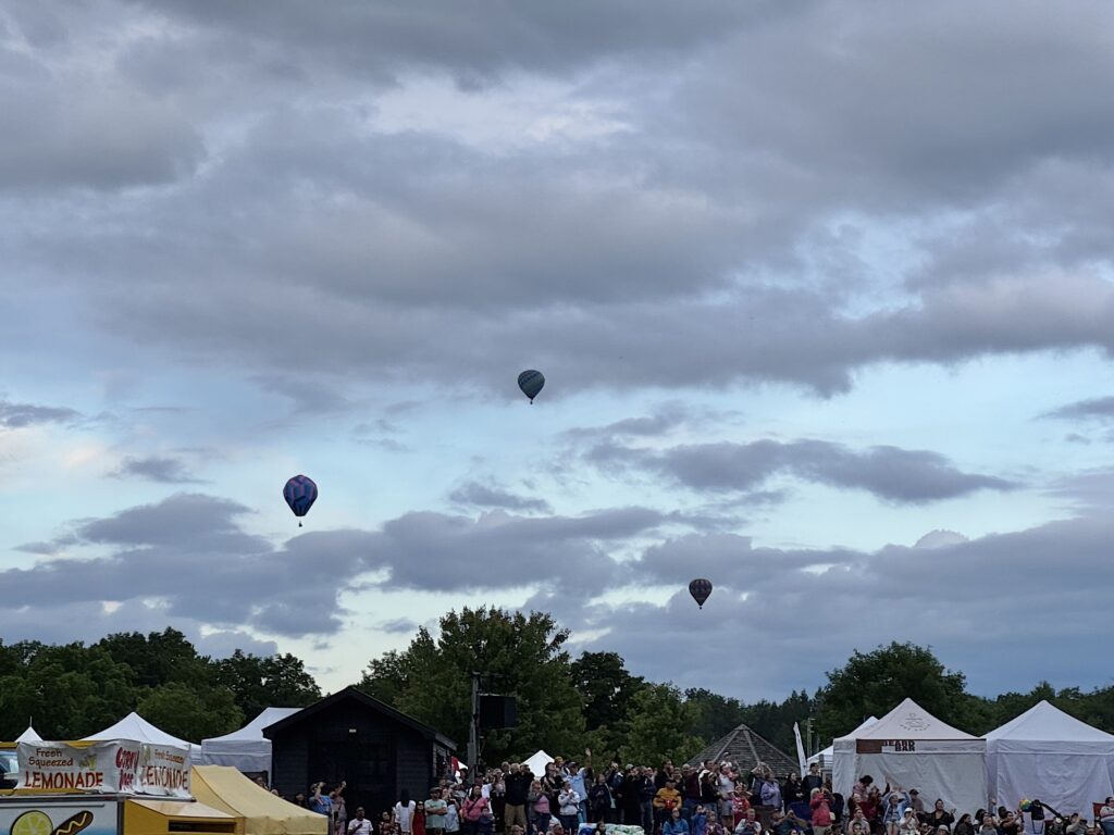 Balloons in the distance