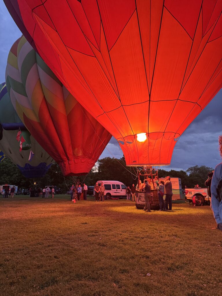 Near balloon illuminated