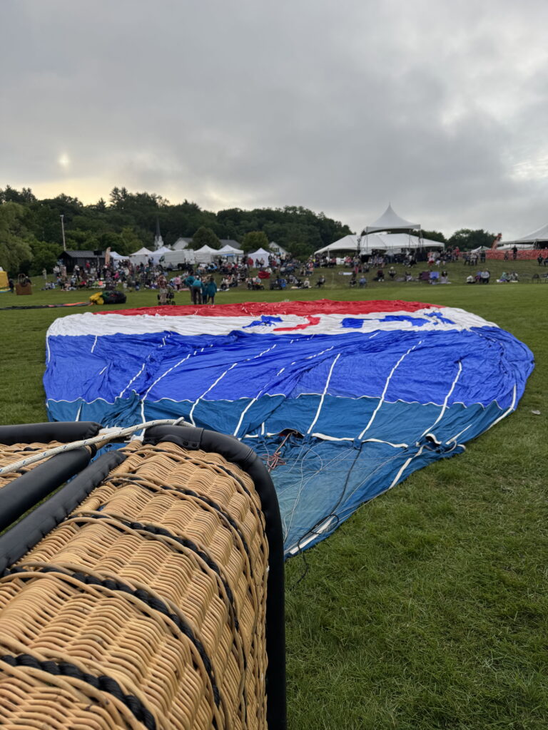 Balloon spread out on the ground