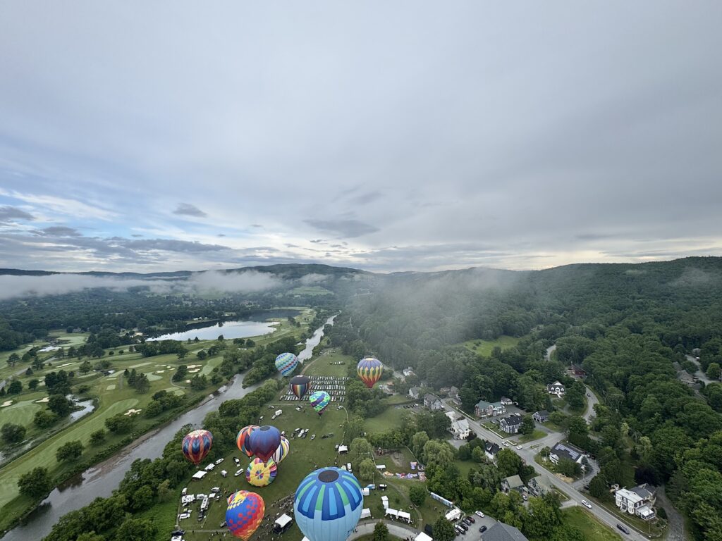 Balloons over the festival grounds