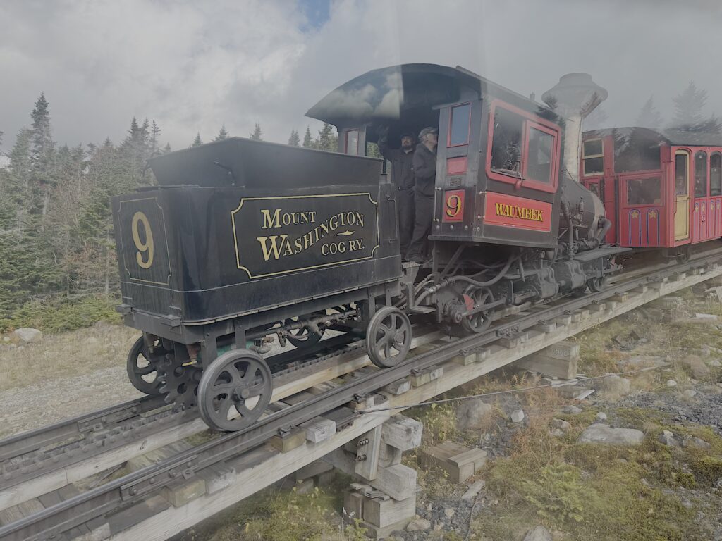 Steam train Waumbek leaving Waumbek station